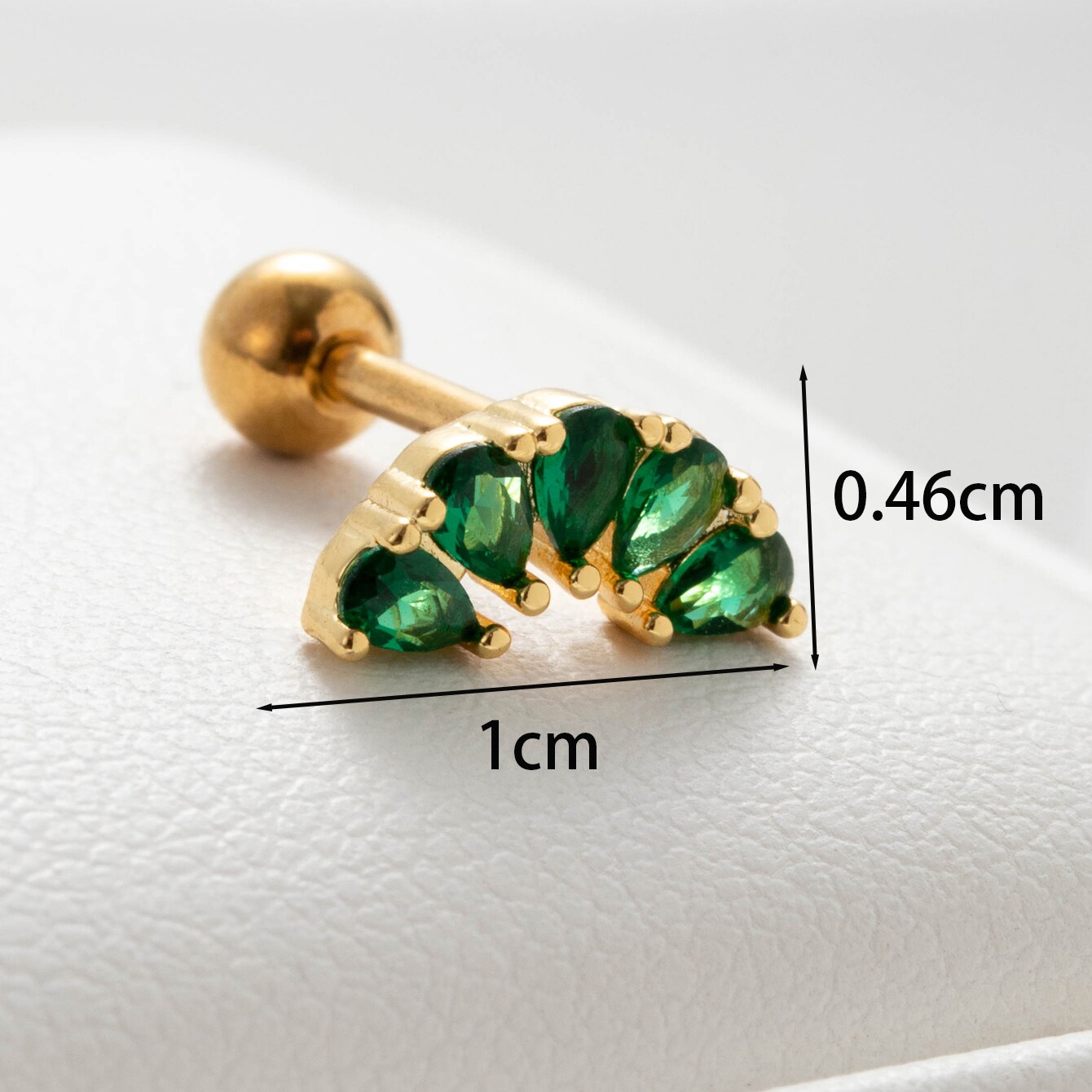 1 Piece Simple Series Drop shape Titanium Steel  18K Gold Plated Zircon Women's Stud Earrings h5 